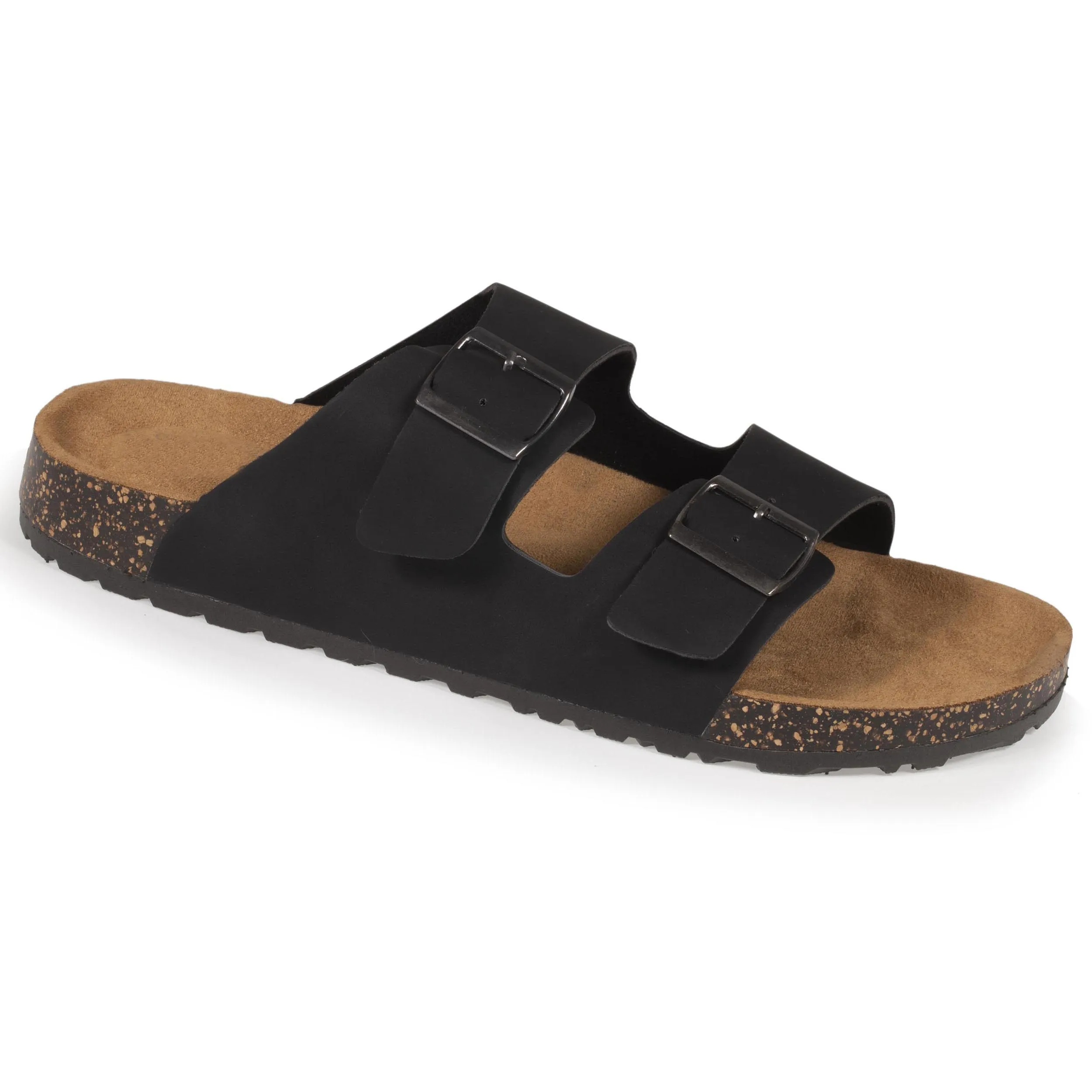 Mules sandales Homme confort double boucle Noir