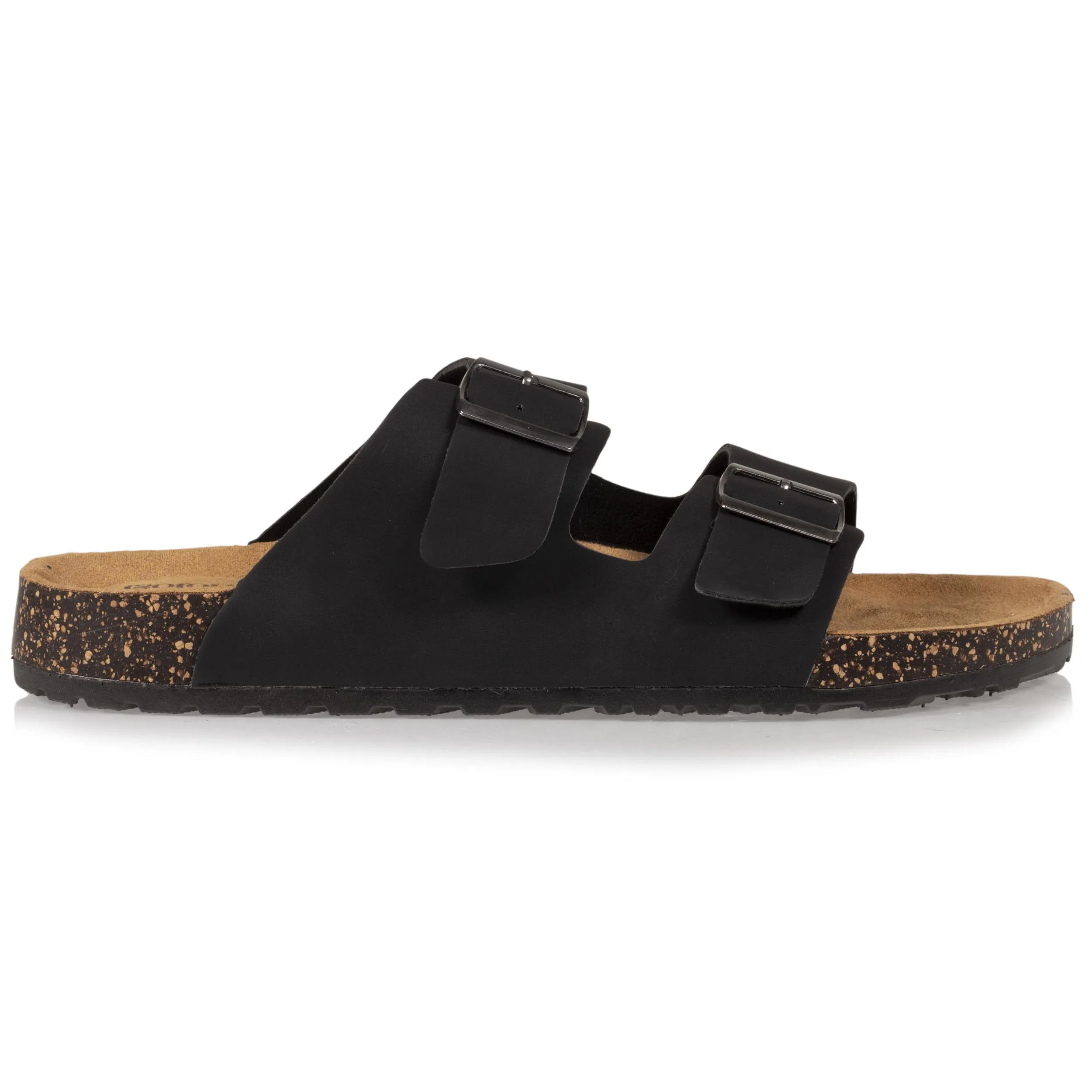 Mules sandales Homme confort double boucle Noir