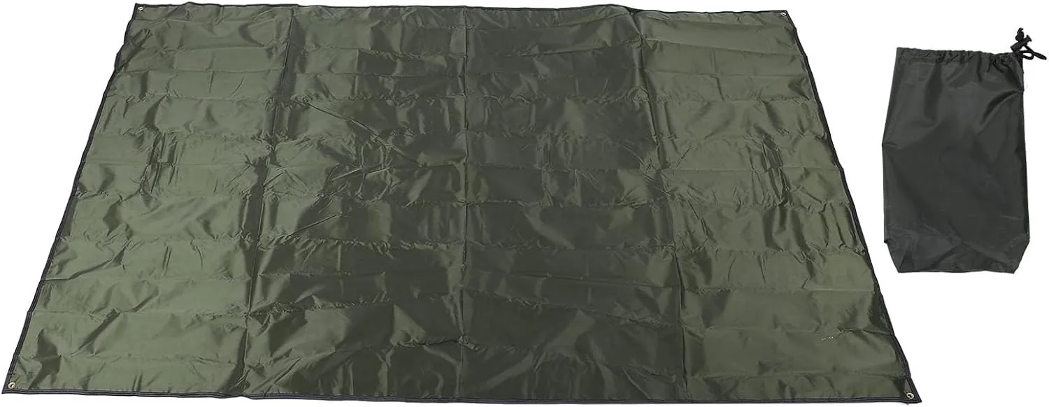 Multi Functional Ground Sheet Mat,Humidity Proof Oxford Fabric Tent Mat Picnic Mat Wear Proof Tarp with Easy Storage Bag for Outdoor Activities 220x150cm (OD Green)