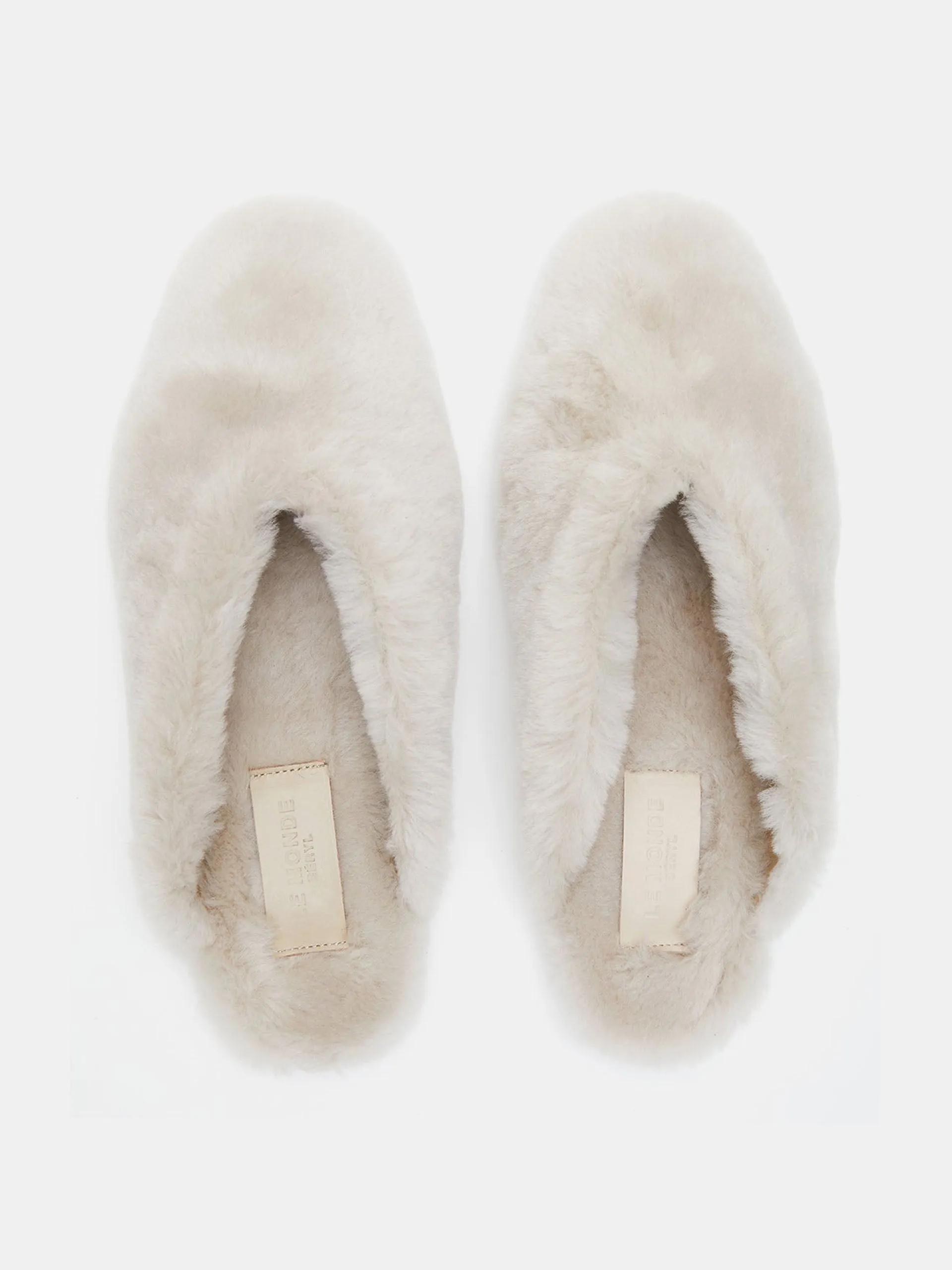 Natural shearling Regency mules