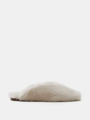 Natural shearling Regency mules