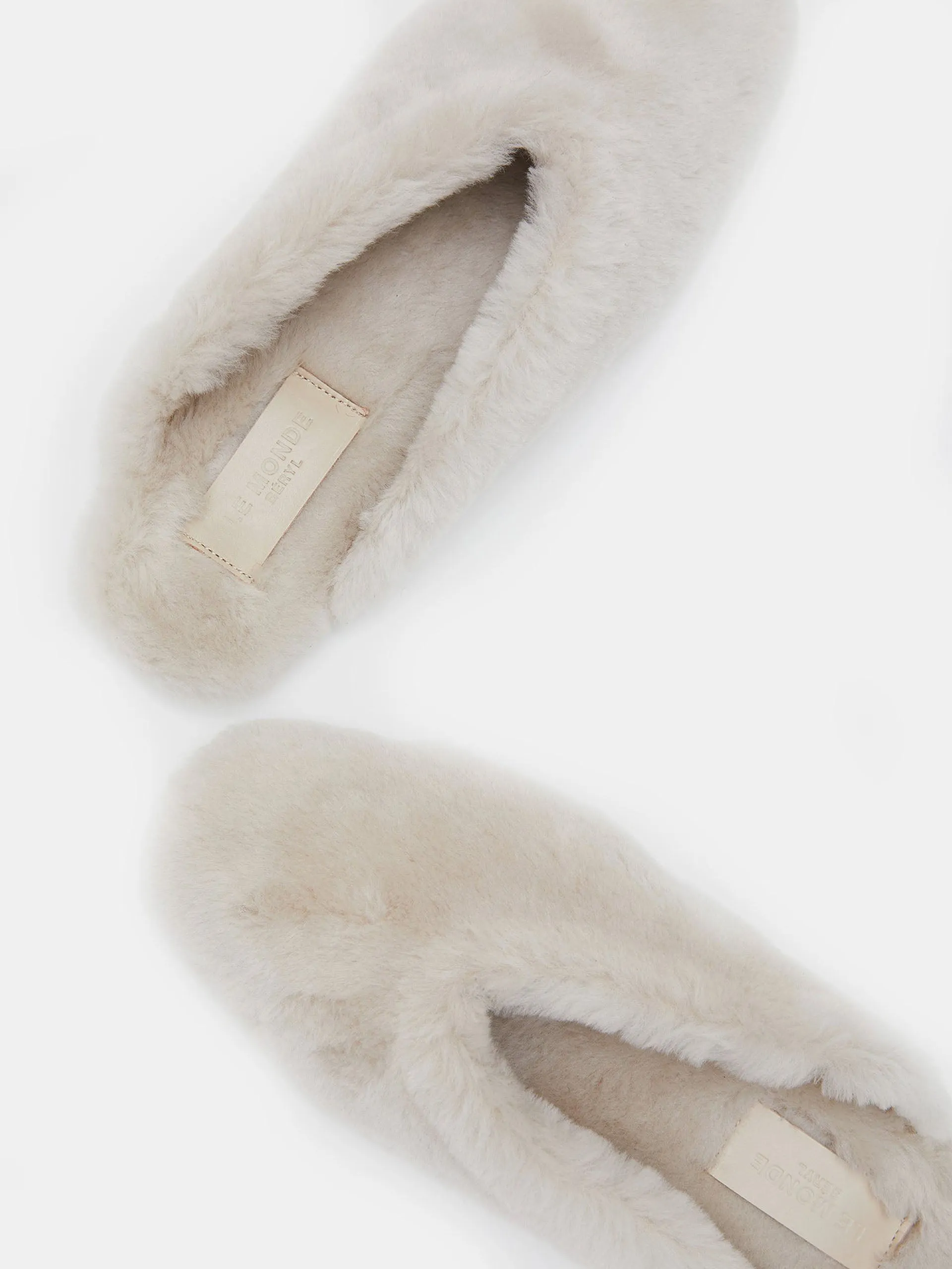Natural shearling Regency mules