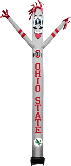 NCAA Ohio State Buckeyes Football Wacky Waving Inflatable Tube Guy with LED Lights & Built-in Blower - 6" x 36" x 96" Inflatable Tube Man Crazy Sports Fan Outdoor Party Decoration
