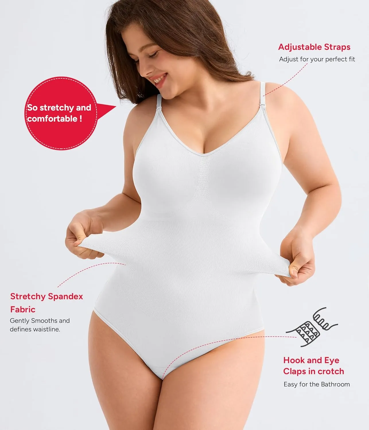 Nebility Shapewear for Women Tummy Control Shapewear Bodysuits Seamless Body Shaper Waist Trainer Snatched Body Suit