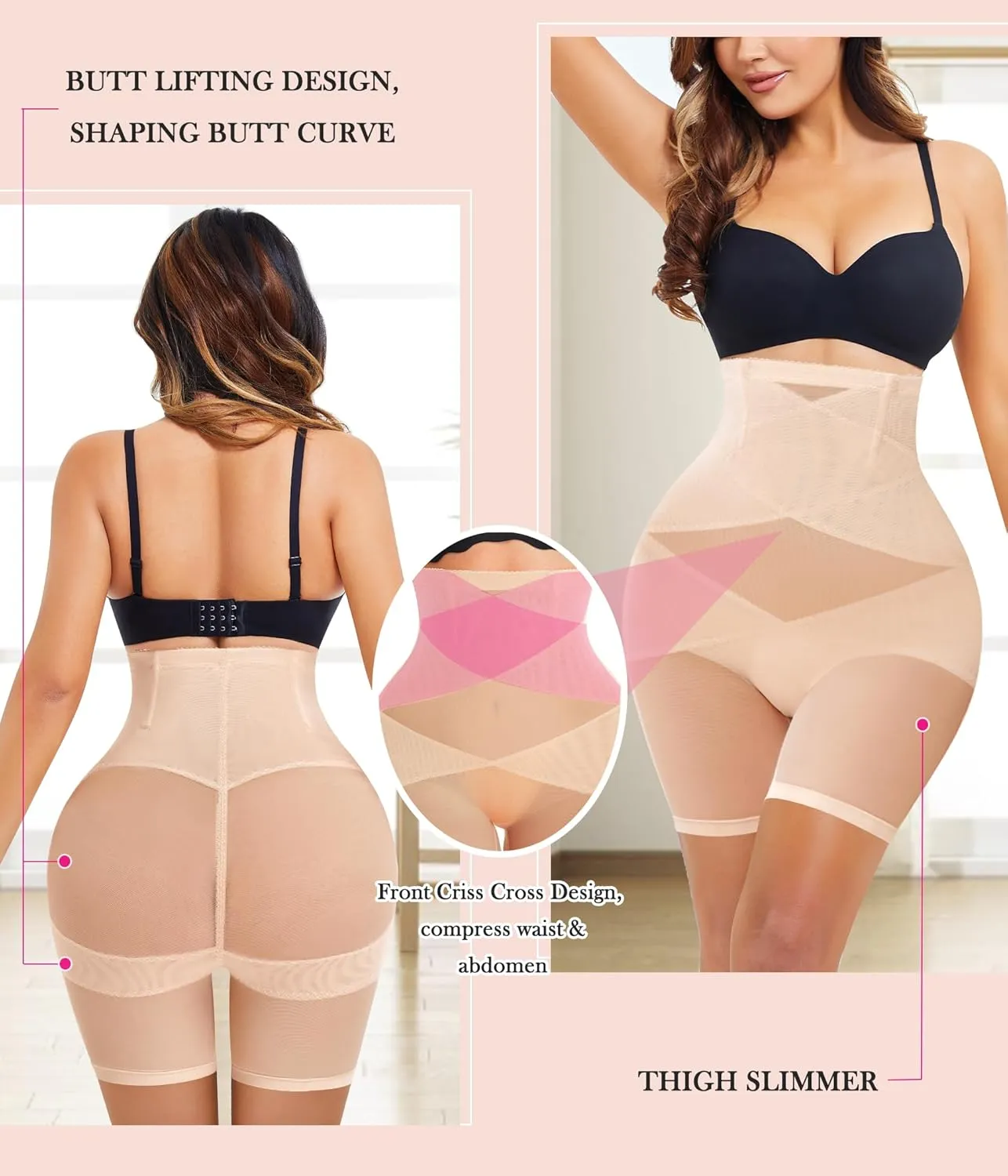 Nebility Womens' Tummy Control High Waist Trainer Body Shaper