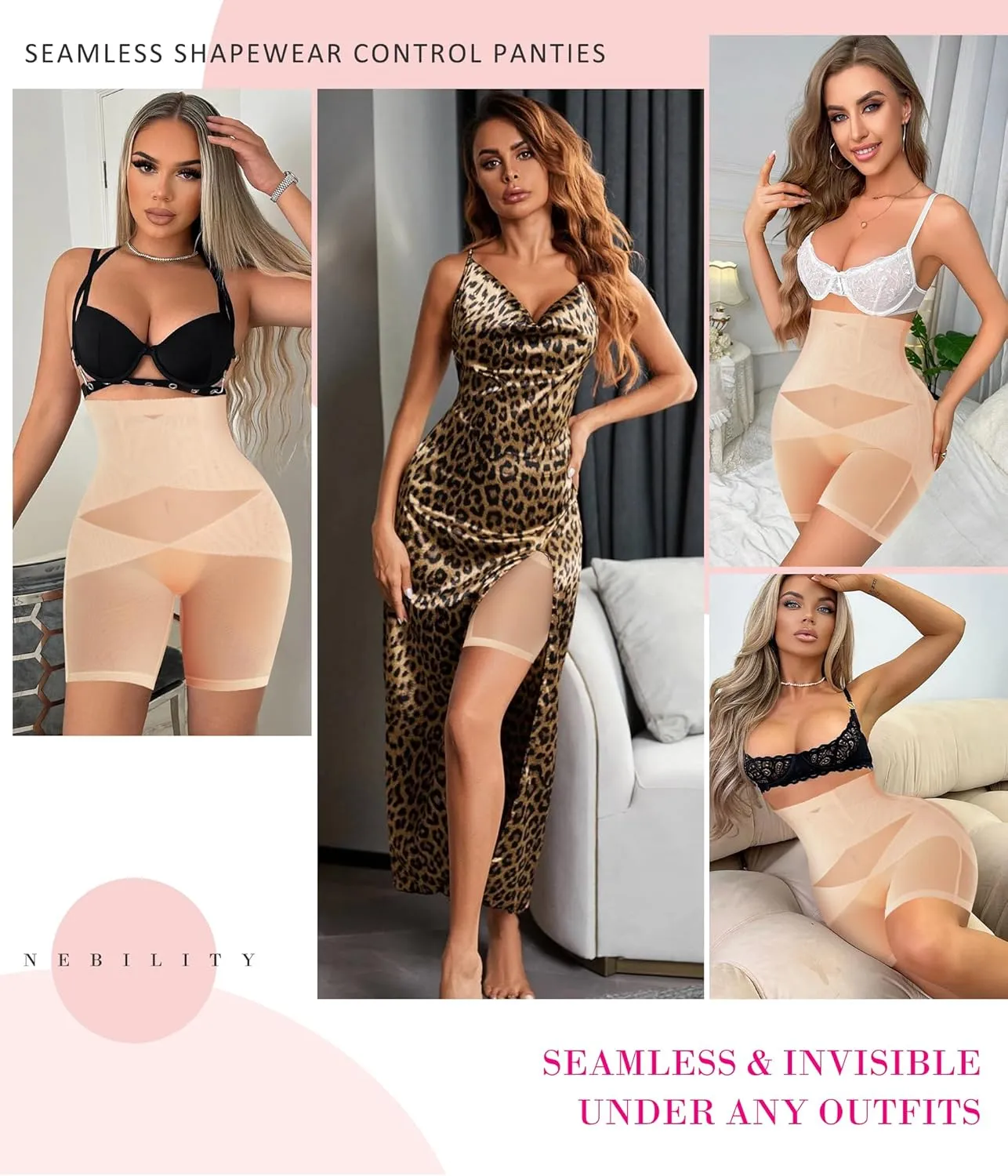 Nebility Womens' Tummy Control High Waist Trainer Body Shaper