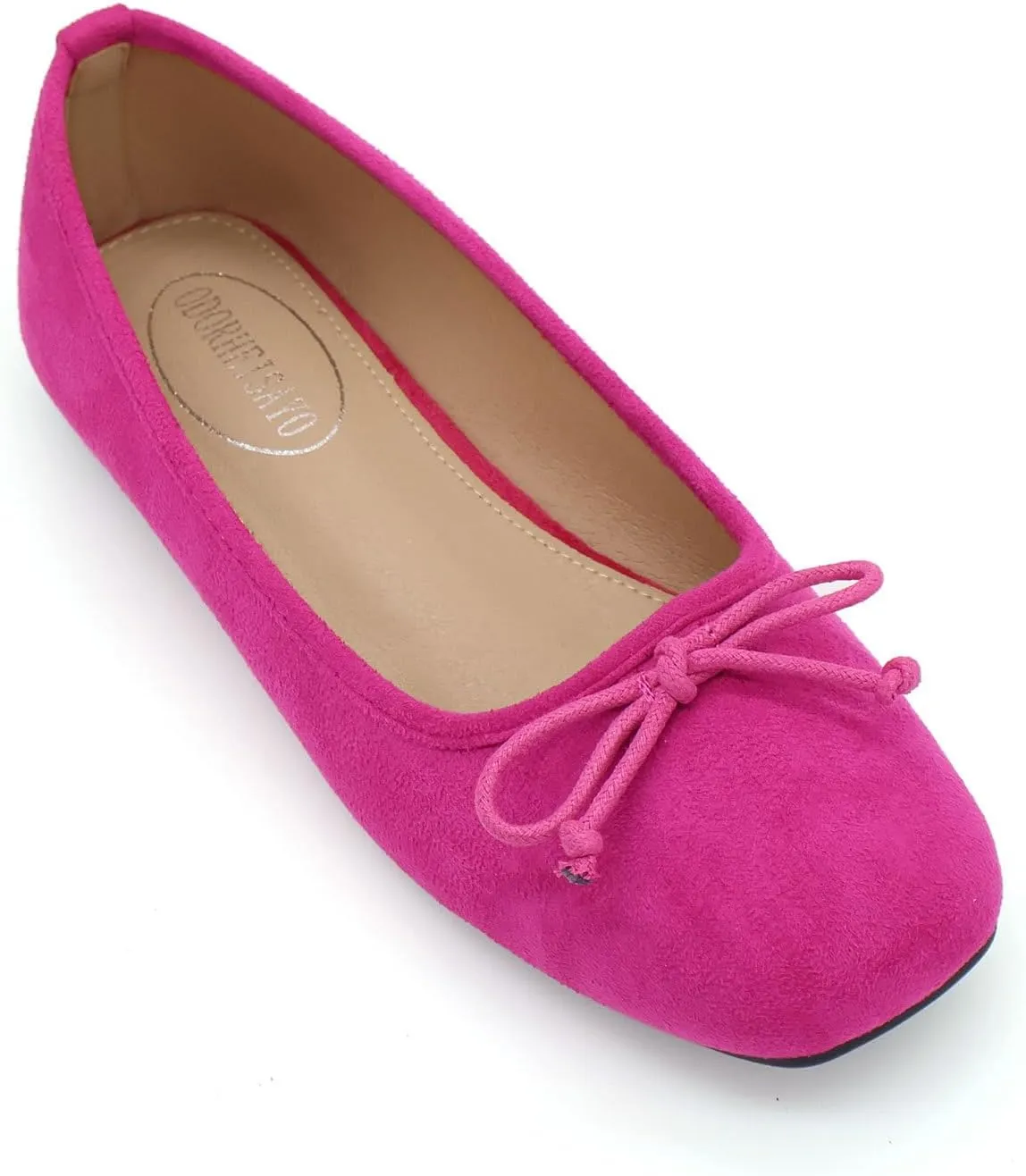 ODORHEISAYO Dress Shoes for Women Office Shoes, Square Toe Ballet Flats Shoes Casual, Cute Bows Flats for Women, Comfort Slip ons Womens Shoes Dressy for Holiday Wedding Work Party