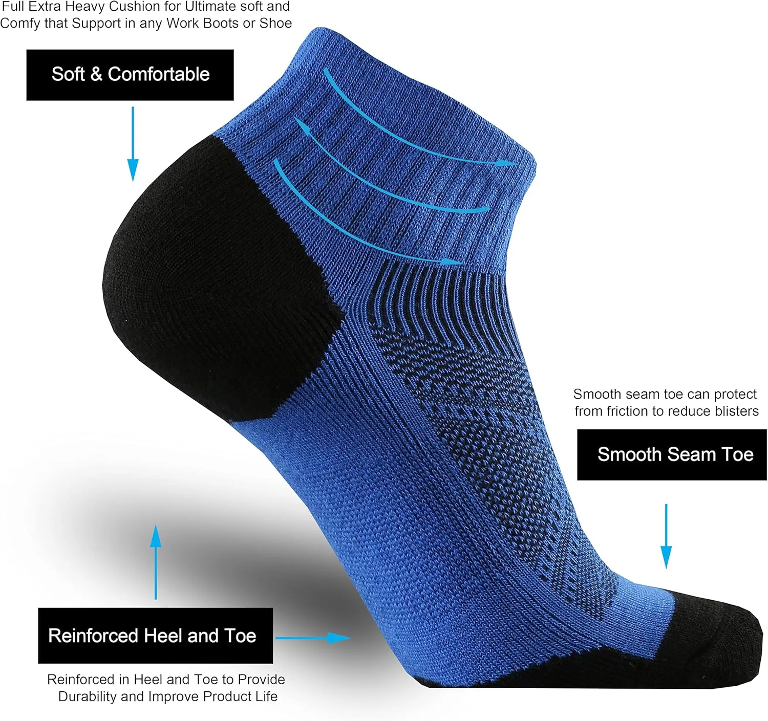 ONKE Merino Wool Low Cut Quarter Socks for Men Outdoor Trail Running Hiking Hiker All Season with Moisture Wicking Control