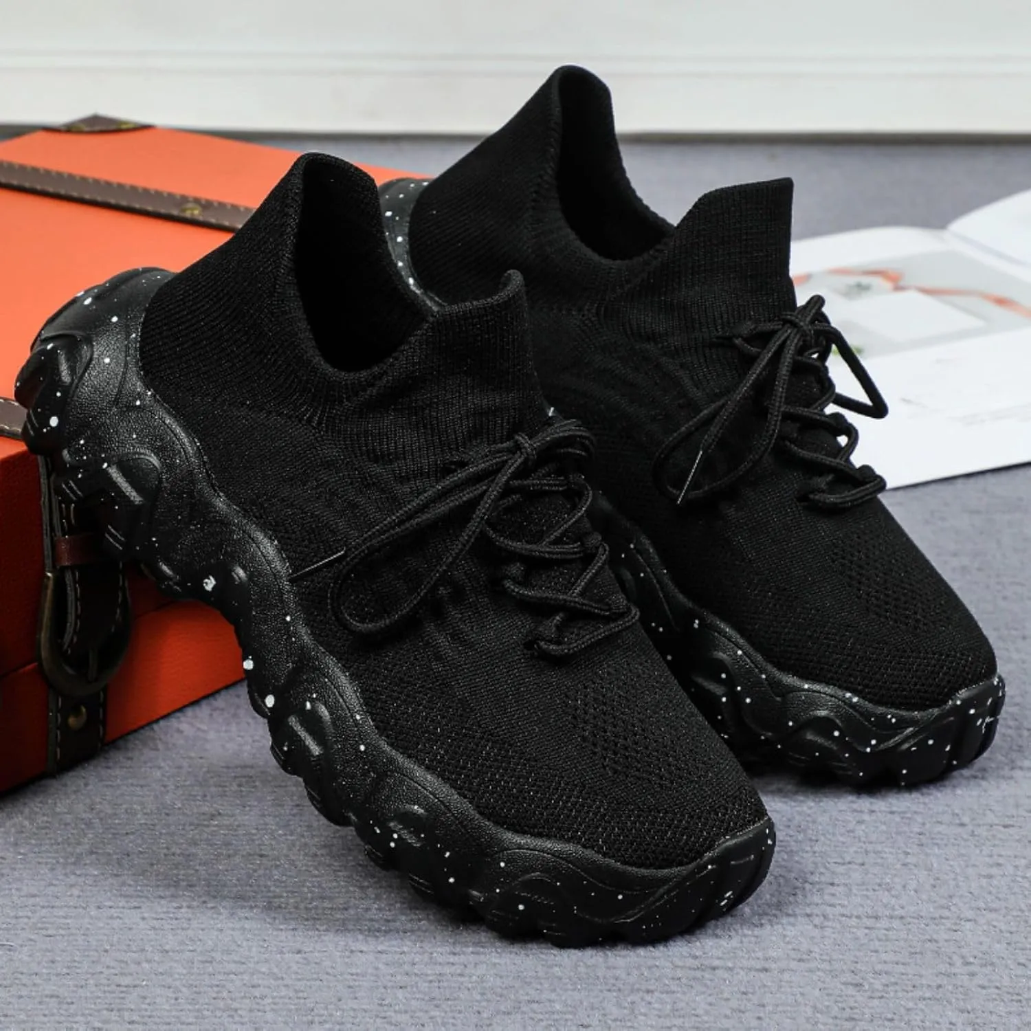 Ortho Pro Shoes for Women, Womens Slip-ins Running Shoes, Comfortable Ankle Socks Non Slip Walking Sneakers
