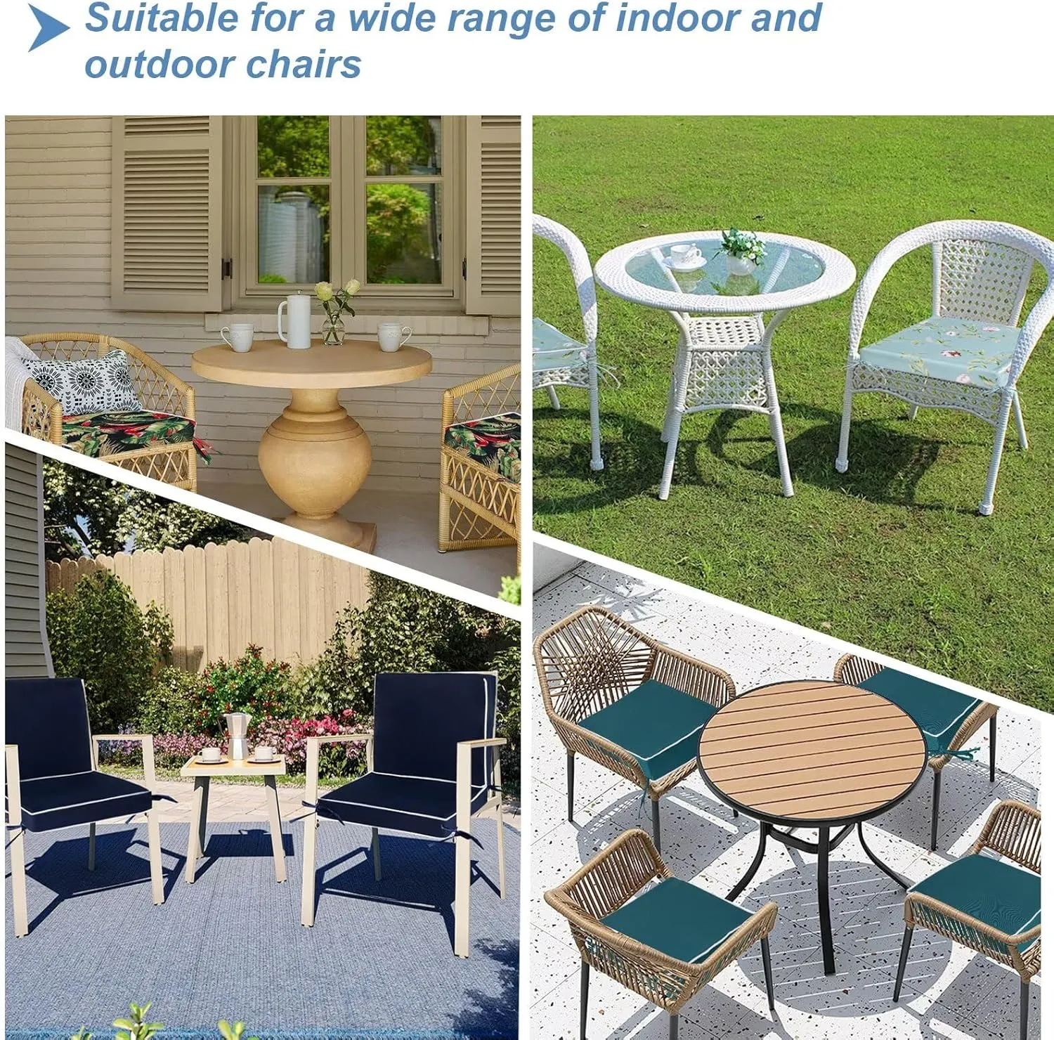 Outdoor Chair Cushions Set of 2, Waterproof Outdoor Seat Cushions for Patio Furniture, Patio Chair Cushion with Ties, Square Out Door Chair Pads,19" X 19" X 3", Holly Floral