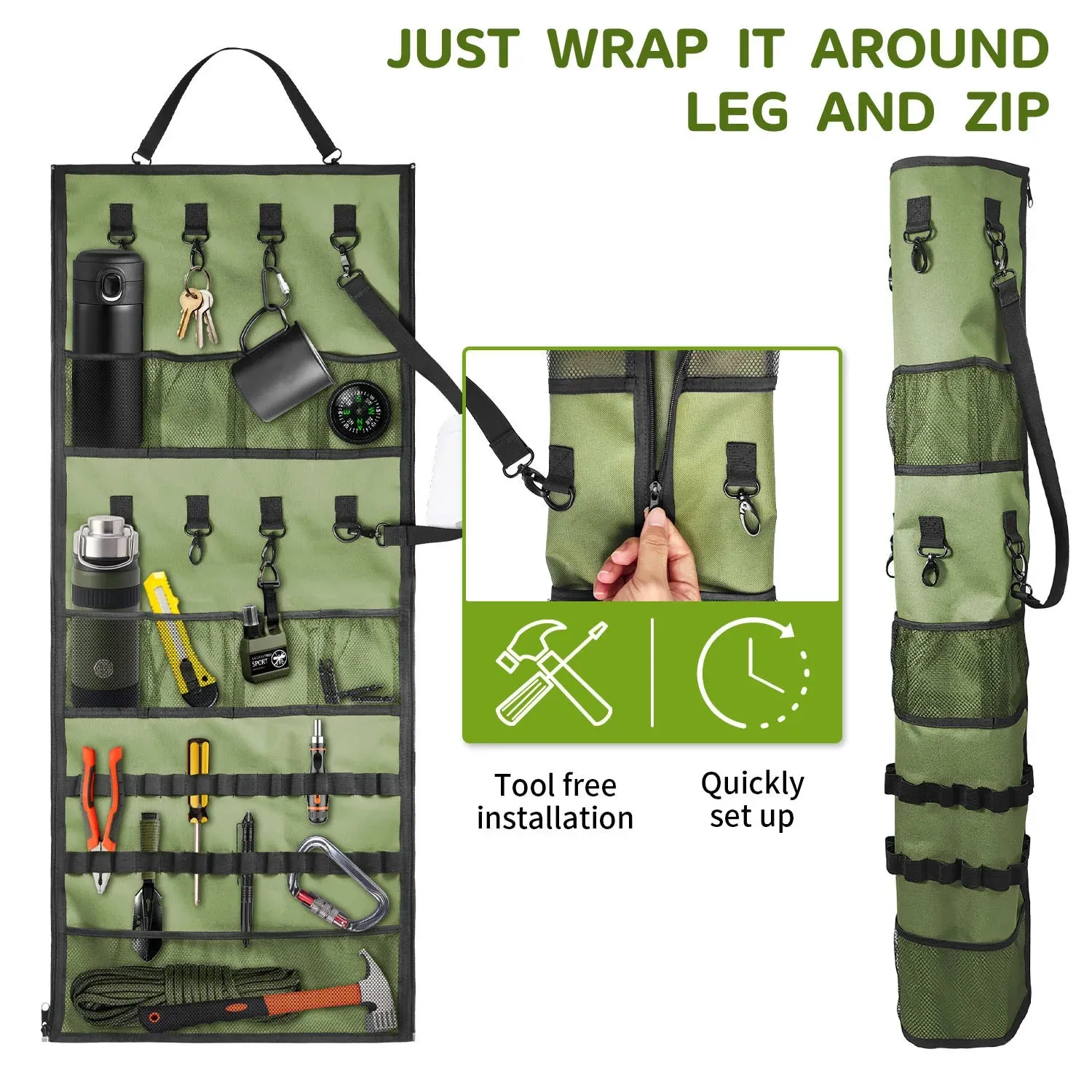 Outdoor Hanging Storage Bag For Camping 10 X 5 X 3 Inch