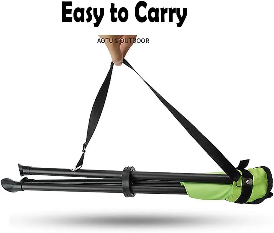 Outdoor Portable Camping Stool, Fishing Stool, Three-Legged Stool, for Fishing, Camping, Outdoor Barbecue, Mountaineering and Concert, Bear up to 220Lbs (Green)