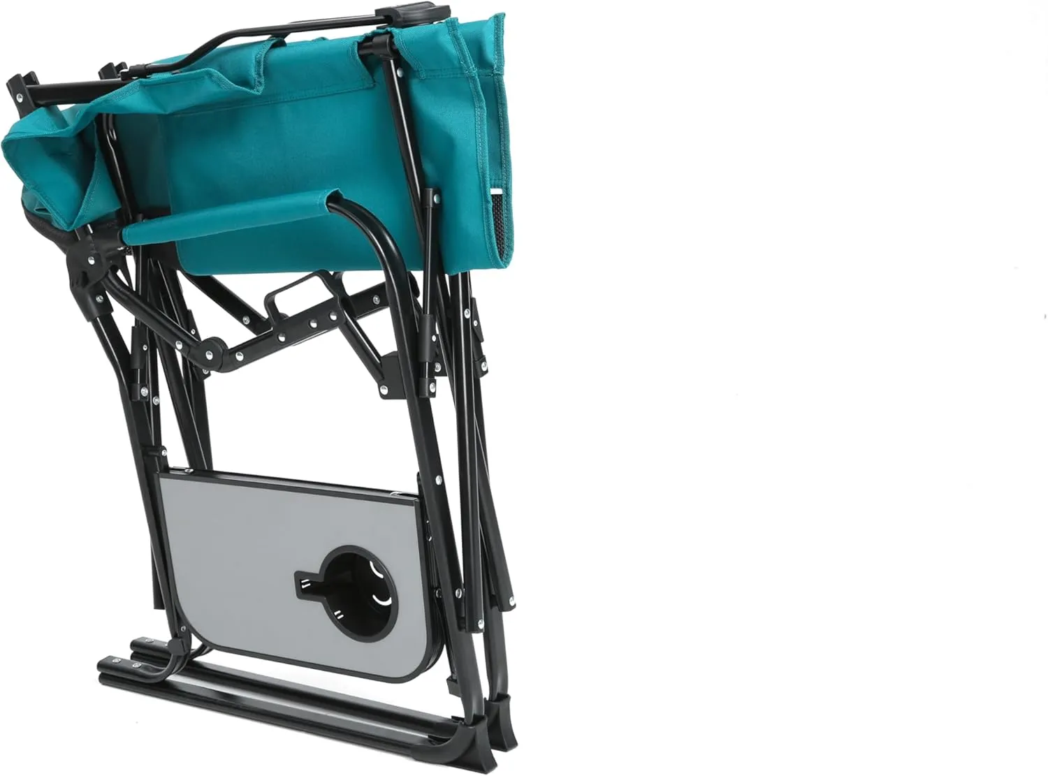 Oversized Folding Camping Chair with Side Table & Cup Holder Heavy-Duty Portable Outdoor Chair for Fishing Lawn Travel 250lbs Capacity, Blue