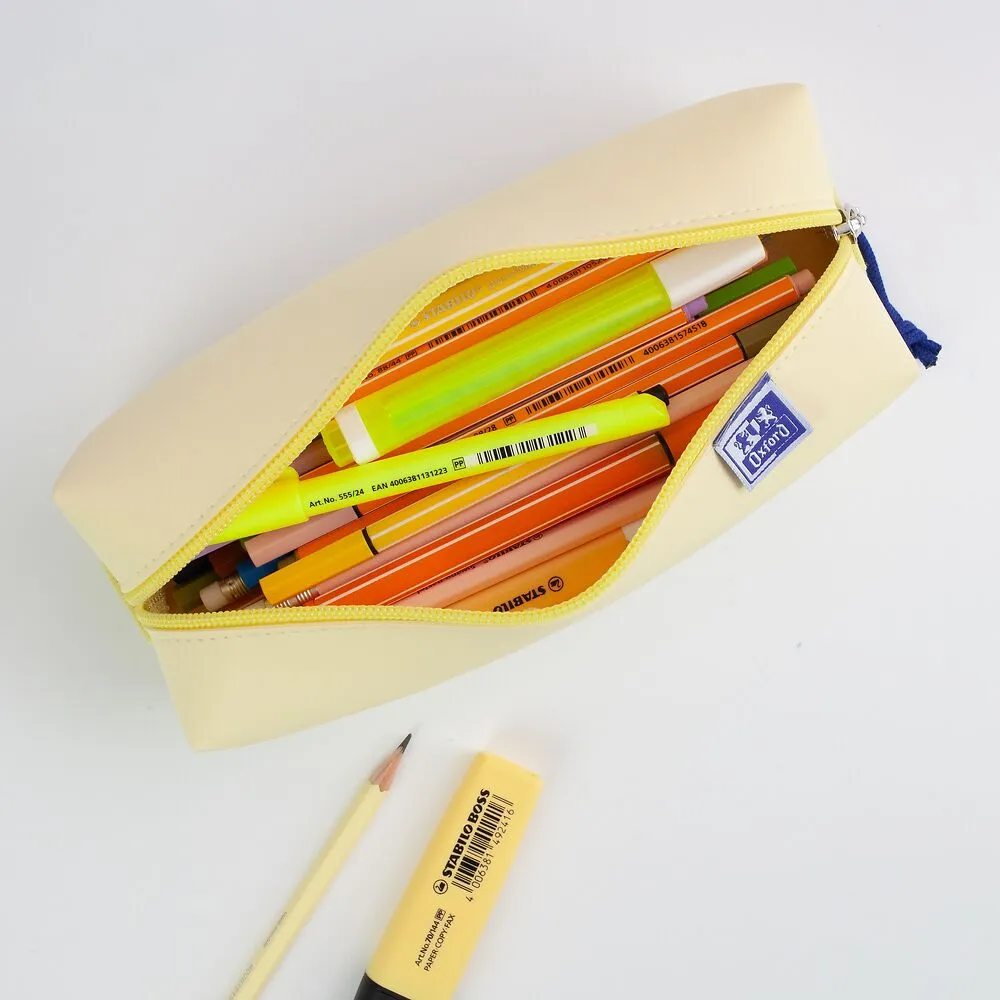 Oxford Pastel Yellow Large Square Pencil Case