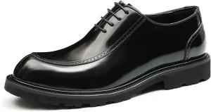 Oxfords Dress Shoes for Men Patent Leather Wingtip Formal Derby Fashion Comfortable Business Causal Tuxedo Shoes Mens Prom Wedding Shoes