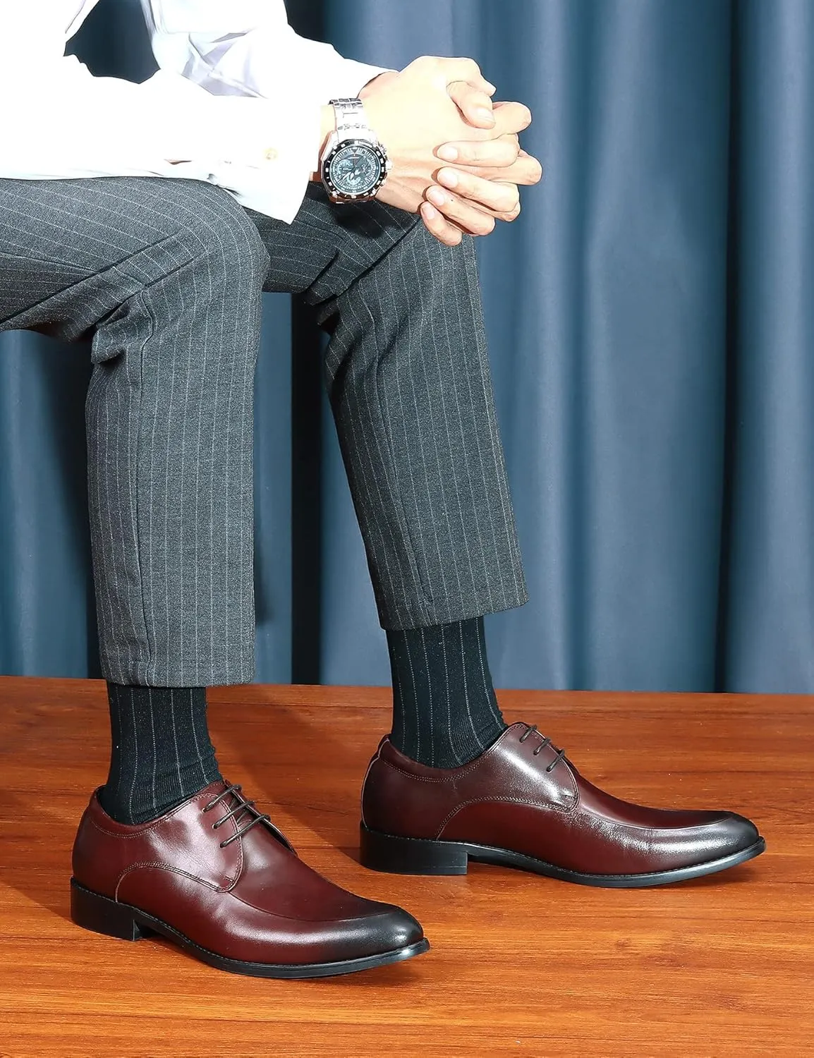 Oxfords Mens Dress Shoes Formal Business Genuine Leather Derby Fashion Casual Tuxedo Wedding Prom Comfortable Walking Shoes for Men