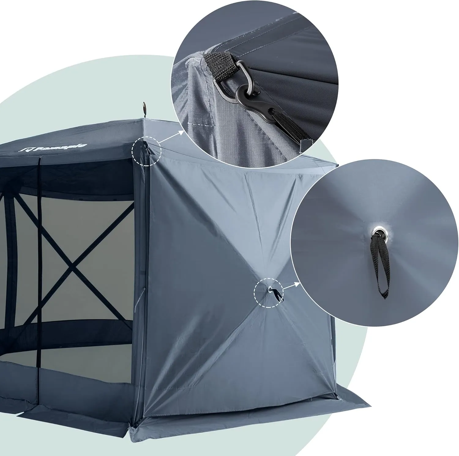 PAMAPIC Wind Screen Panel, Weatherproof, UV Proof and Waterproof Screen Tent Wind Panels (3 Pack) - Gray
