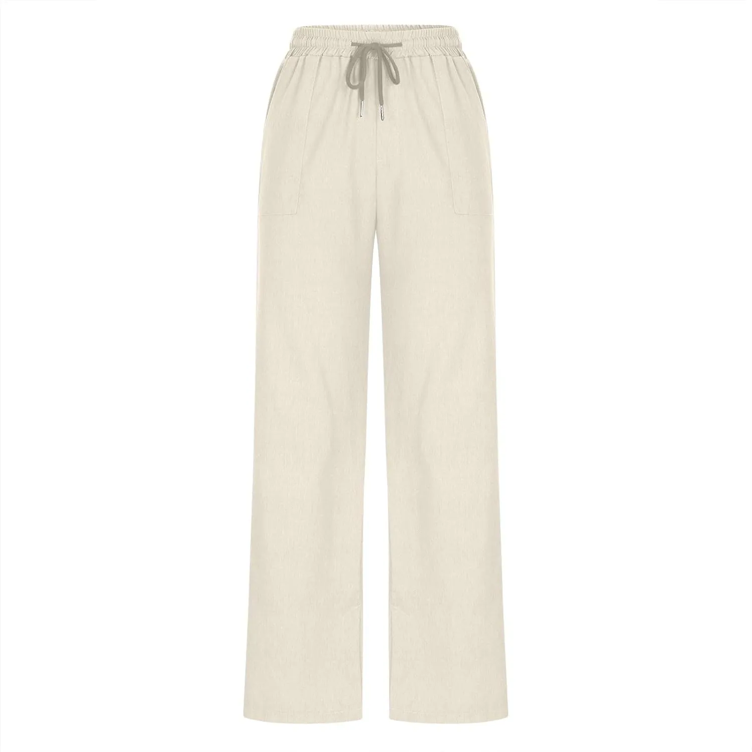 Pants for Women Workout Athletic High Waist Drawstring Palazzo Pants Casual Loose Side Slit Long Lounge Pants with Pockets