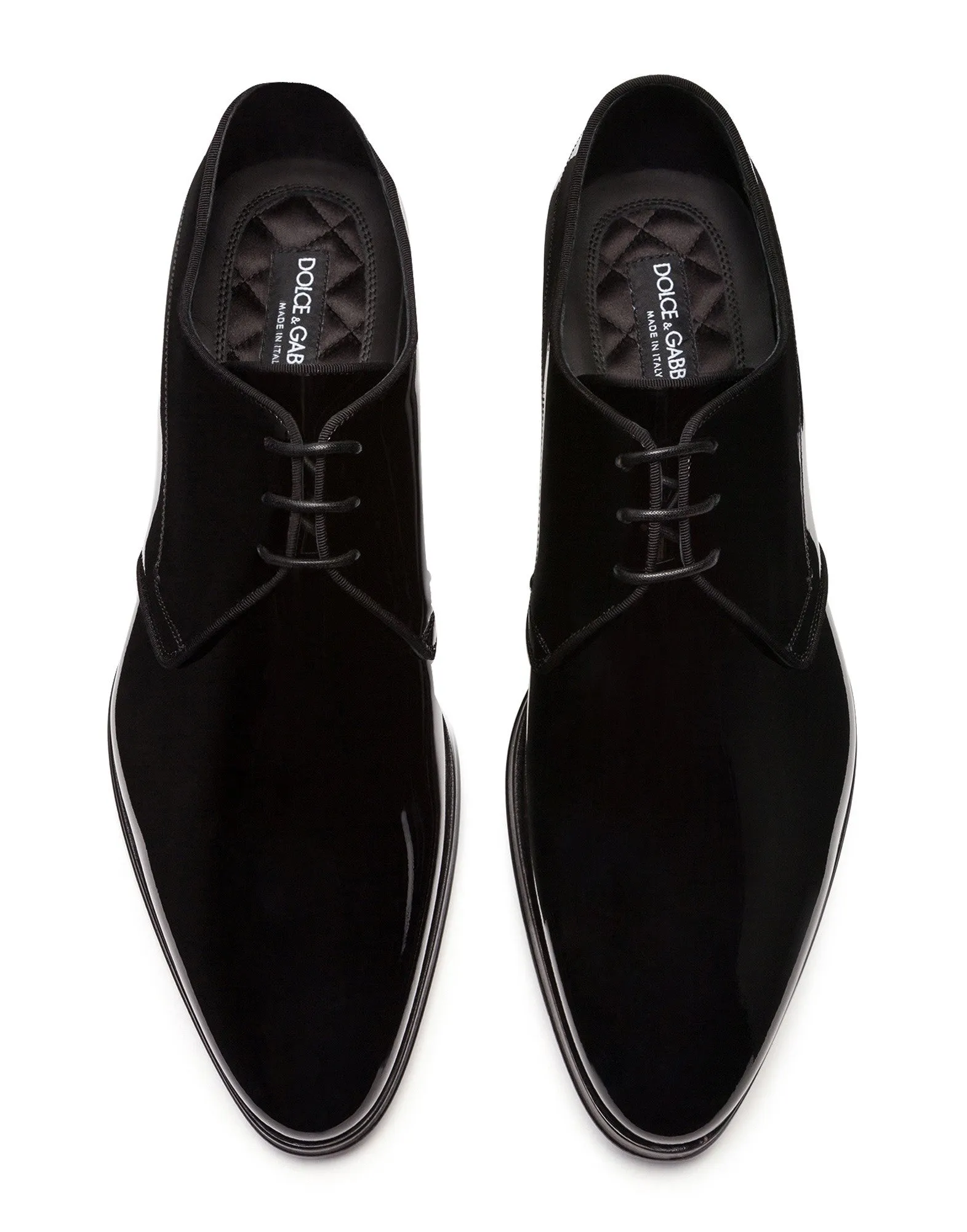 Patent leather derby shoes