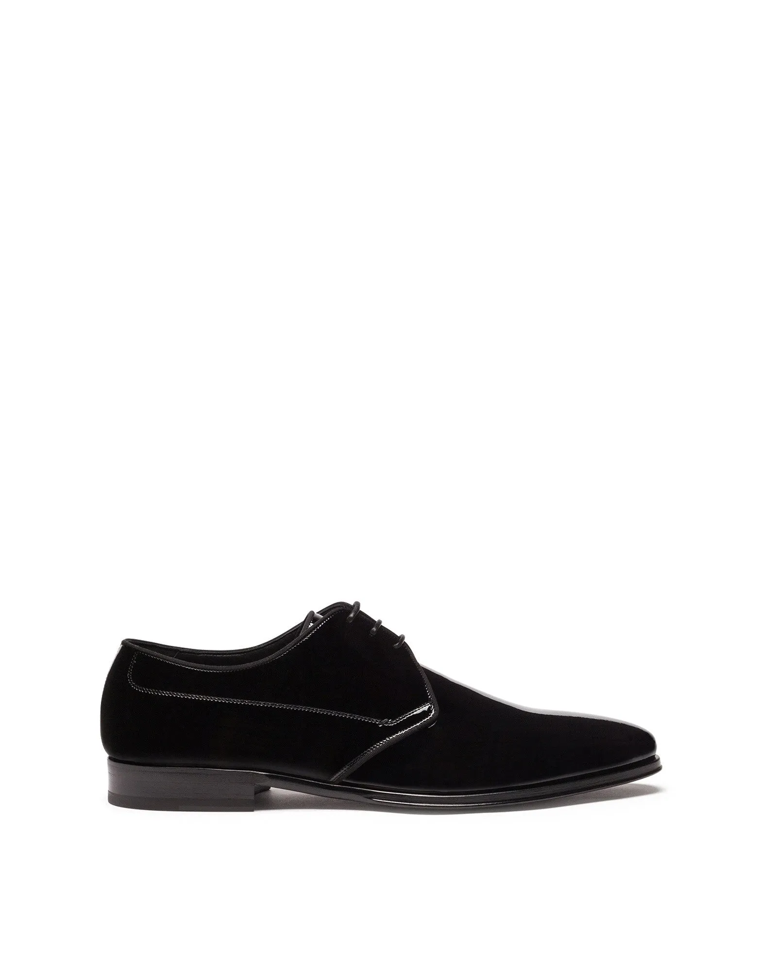 Patent leather derby shoes