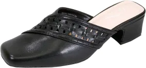 Peerage Darcie Women's Wide Width Mid-Heel Leather Dress Mules