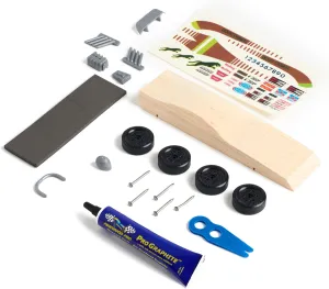 Pinewood Pro Turbo GT-Style Derby Car Kit | 21 Piece Set | Polished Axles | Speed Wheels | PRO Graphite Included | Flex Weights | Wheel Spacing Tool | Cool Accessories and Decals