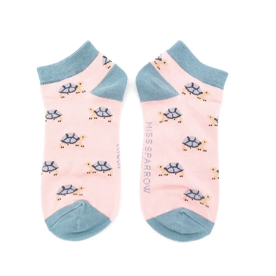 Pink Turtle Trainer Socks