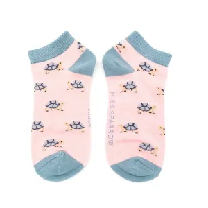 Pink Turtle Trainer Socks