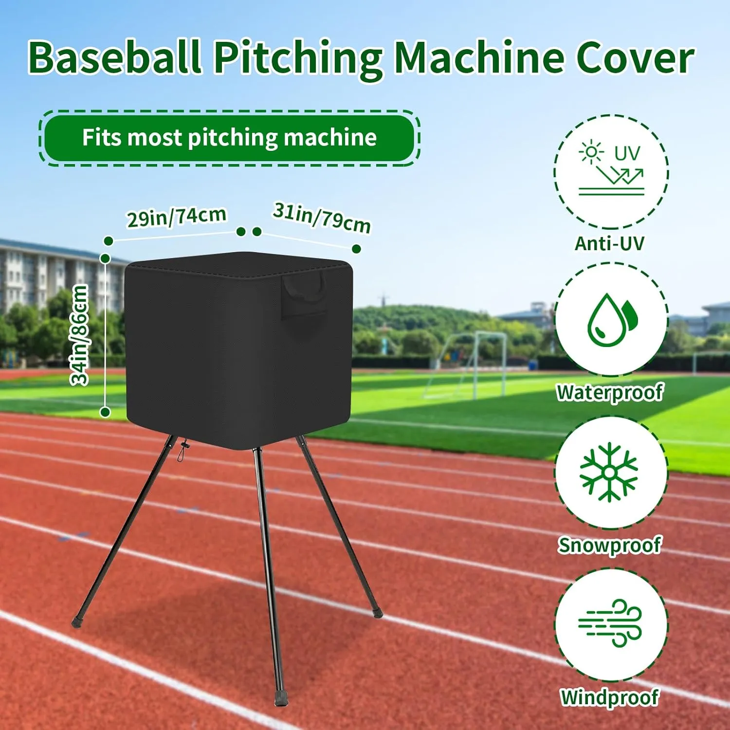 Pitching Machines Cover - Waterproof 600D Oxford Fabric, Dustproof, Resistant, Sunproof Hack Attack Pitching Machine Cover for Baseball/Softball All-Weather Protection