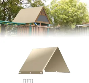 Playground Tarp Canopy Replacement, Outdoor Swing Covers Waterproof,Rainproof Waterproof UV Protection Awning for Playset (Beige)