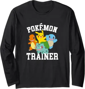 Pokémon Trainer Kanto Starters Vintage Portraits Long Sleeve T-Shirt