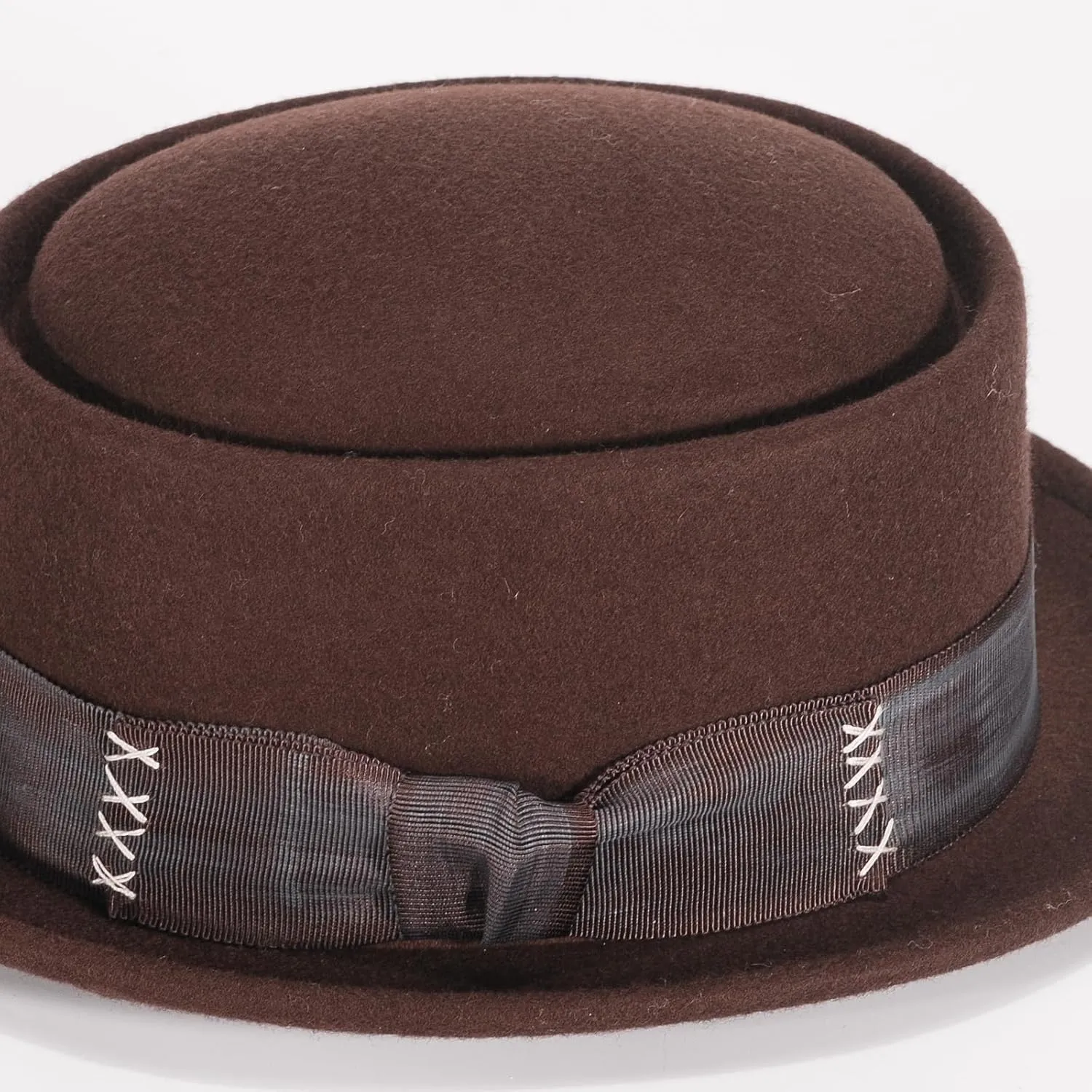 Pork Pie Hats for Men/Women, 100% Wool Felt Hat Stout Porkpie Breaking Bad Hat Flat Top Fedora Hats Boater Derby Crushable