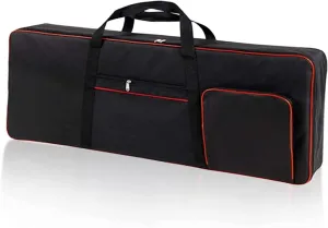 Portable 61 Key Keyboard Gig Bags, Key Keyboard Piano Case 600D Oxford Clothes with10mm Cotton Case Gig Bag, Electric Piano Keyboard Case 40.1"x15.7"x4.7" Black Red