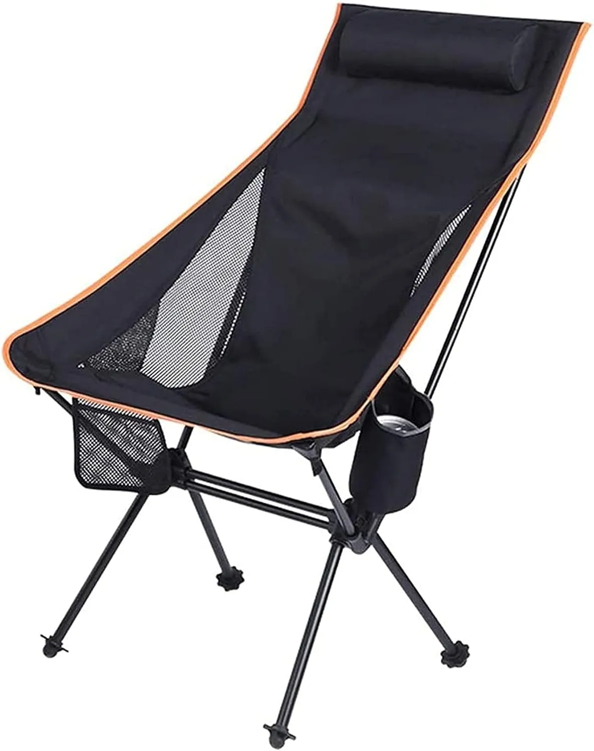 Portable Camping Chair Folding Ultra Light Aluminum Alloy Folding Chair Portable Fishing Chair Outdoor Leisure Recliner Beach Chair Bearing Capacity up to 150Kg,Blue, Black