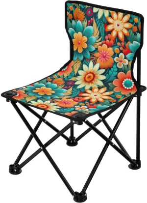 Portable Camping Chairs Flowers Floral Vintage Lightweight Folding Chair for Camping, Beach, Picnic, Travel and Sports with Carry Bag 20851522