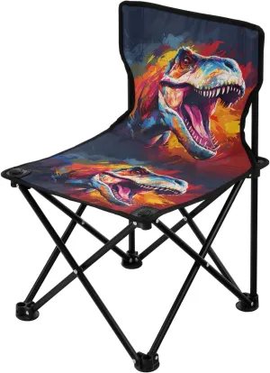 Portable Camping Folding Chairs Foldable Chair Small Dinosaur Multicolor Lightweight Backpacking Outdoor Outside Fishing