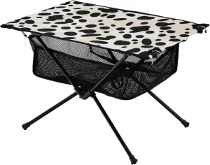Portable Camping Table Black Spots Pattern Outdoor Foldable Camp Tables for Outside, Camping, Hiking, Tailgating