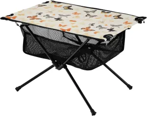 Portable Camping Table Cartoon Colorful Butterflies Outdoor Foldable Camp Tables for Outside, Camping, Hiking, Tailgating