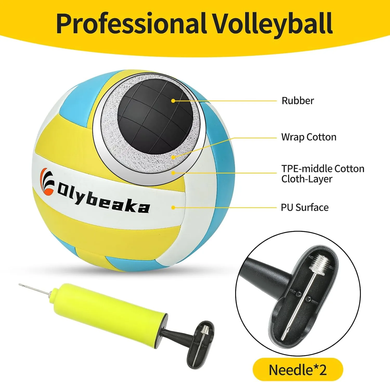 Portable Outdoor Volleyball Net Set for Backyard Beach with Adjustable Poles, Durable 20ft/32ft Net, Soft PU Volleyball & Pump, Carry Bag - Easy Set Up & Durable