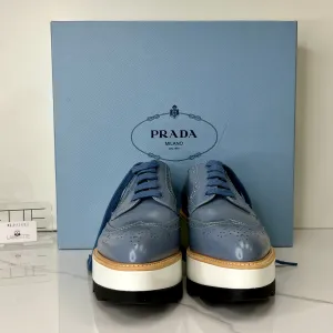 Prada Supportive policies Oxford Leather Closing soon Platform Blue