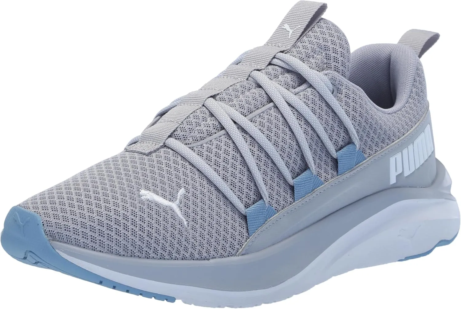 PUMA Mens Softride One4all Cross Trainer, Gray Fog Mens White-Zen Blue, 13