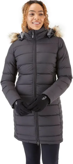 Rab Women's Deep Cover 700-Fill Long Down Parka Winter Coat for Hiking and Apres-Ski