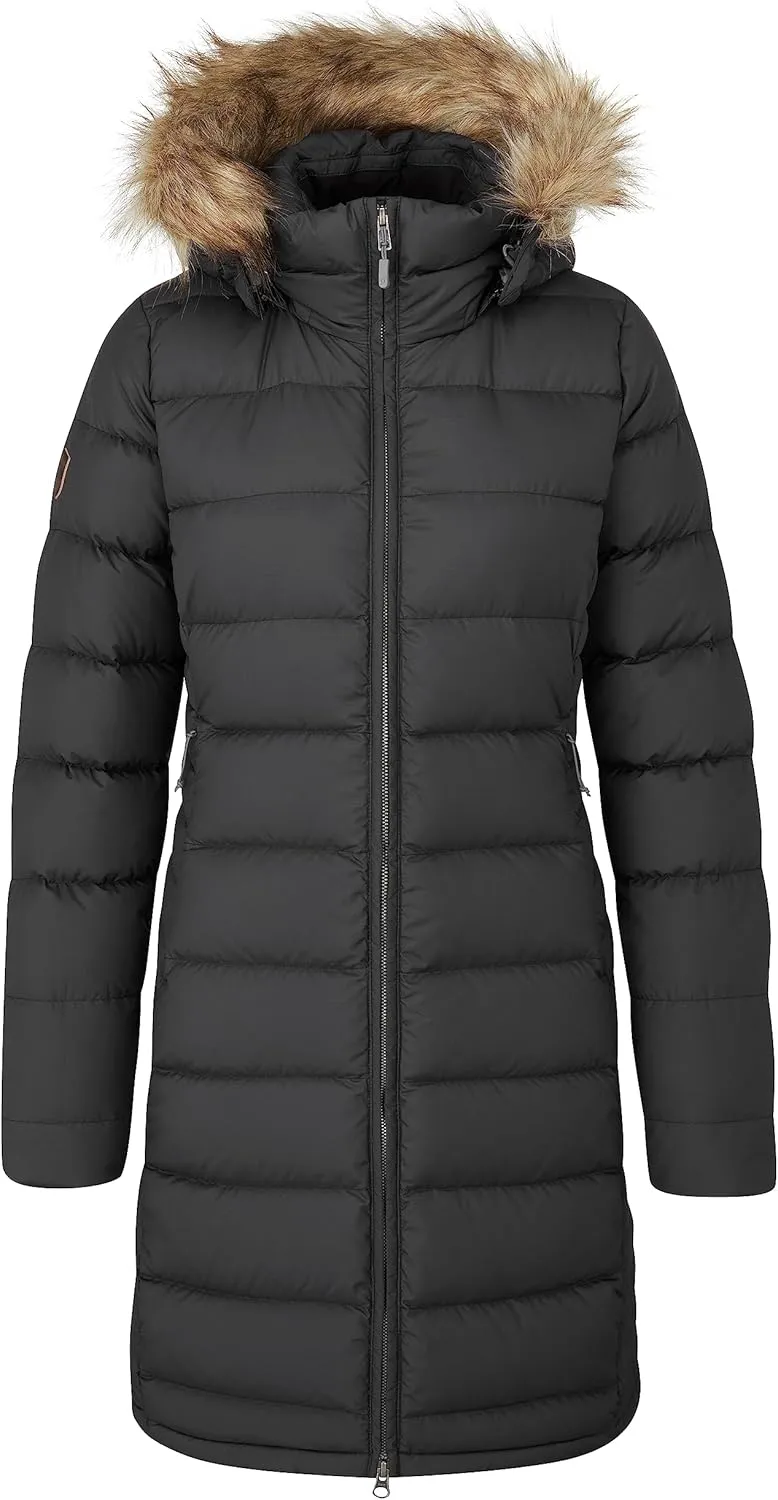 Rab Women's Deep Cover 700-Fill Long Down Parka Winter Coat for Hiking and Apres-Ski