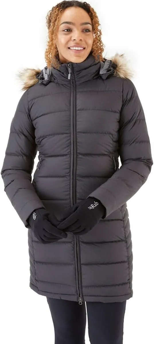 Rab Women's Deep Cover 700-Fill Long Down Parka Winter Coat for Hiking and Apres-Ski