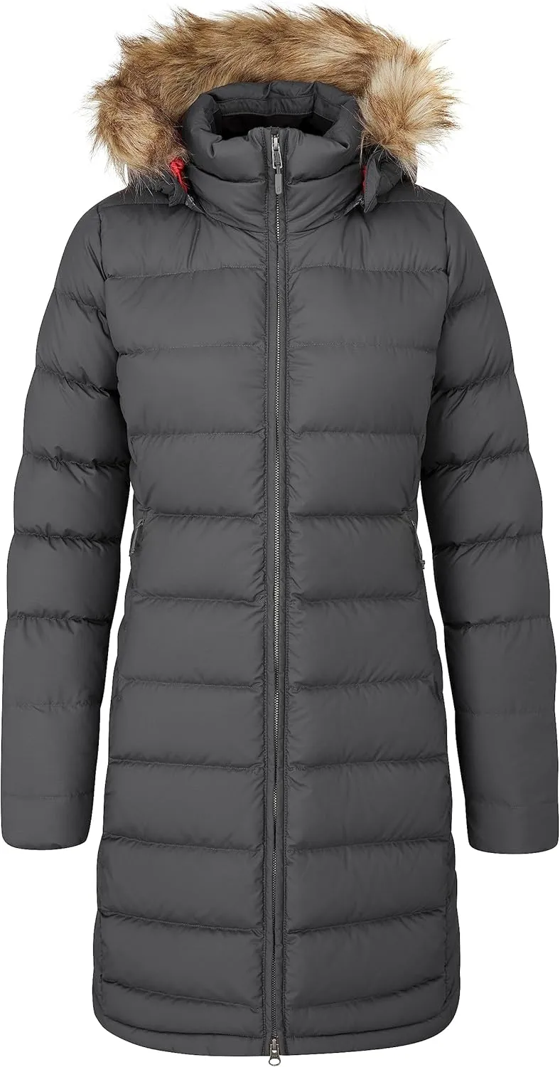 Rab Women's Deep Cover 700-Fill Long Down Parka Winter Coat for Hiking and Apres-Ski