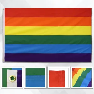 Rainbow Embroidered Flag 3x5ft