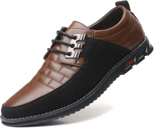 Recyphi Men’s Oxford Derby Orthopedic Leather Shoes Casual Dress Sneakers Formal Business Loafers Comfortable Walking Driving Shoes