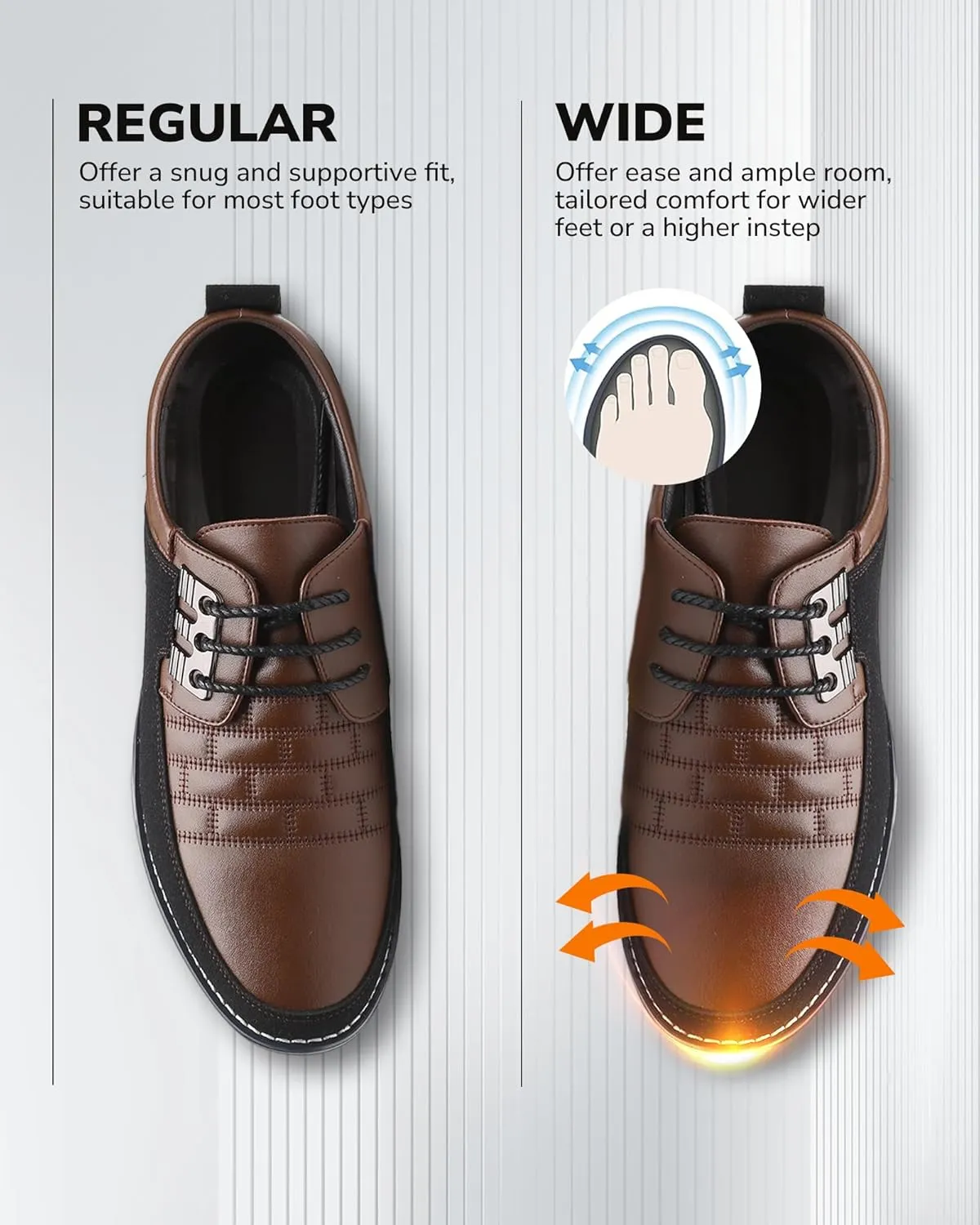 Recyphi Men’s Oxford Derby Orthopedic Leather Shoes Casual Dress Sneakers Formal Business Loafers Comfortable Walking Driving Shoes