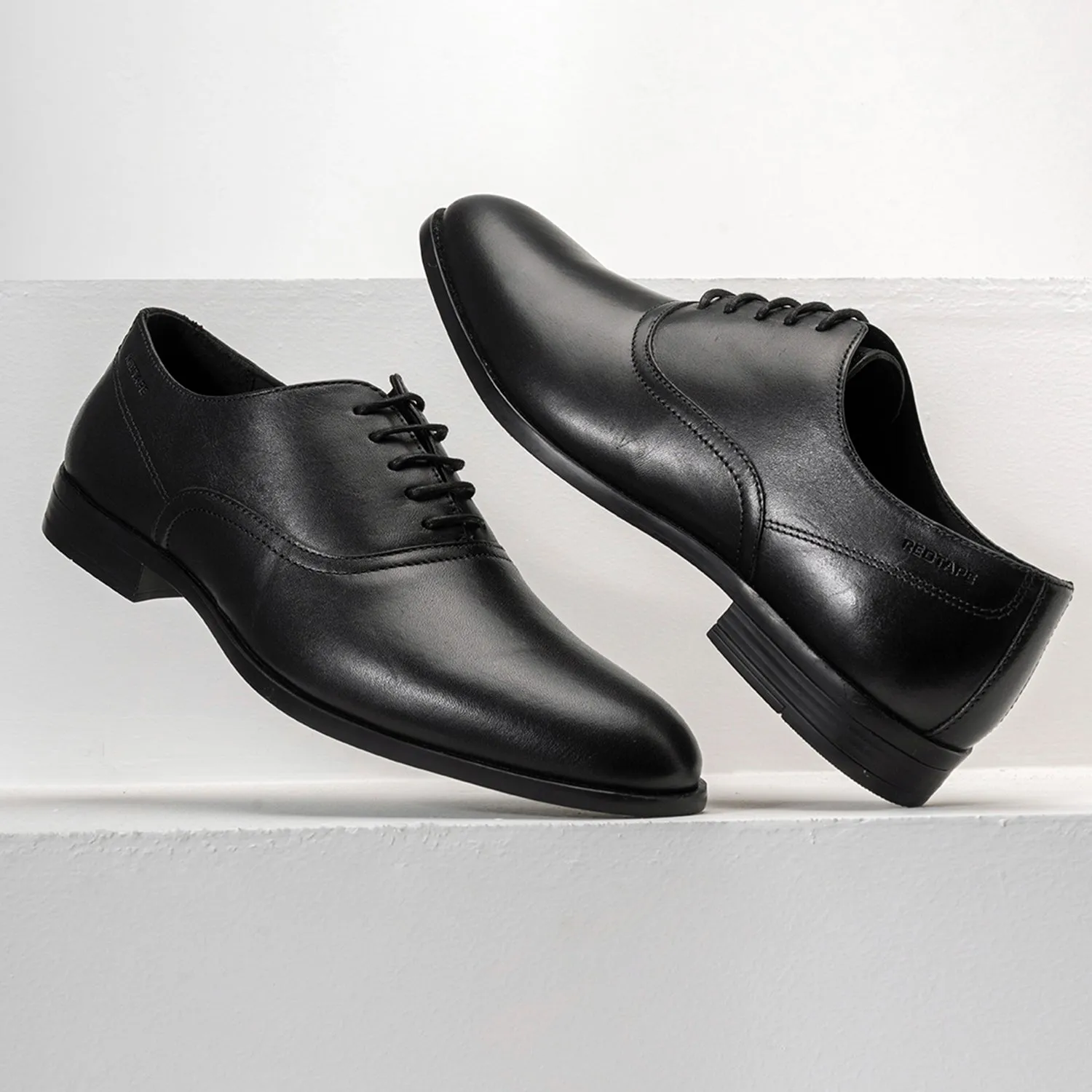 Red Tape Formal Oxford Shoes for Men |Refined Round-Toe Shaped Real Leather Shoes with Low-cut Pattern