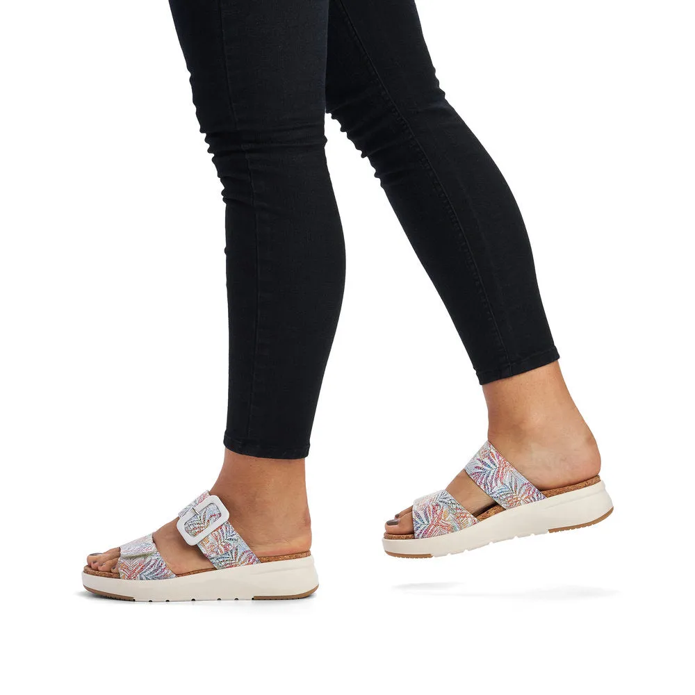 REMONTE - D9550-90 DOUBLE STRAP FASHION MULE - WHITE MULTI